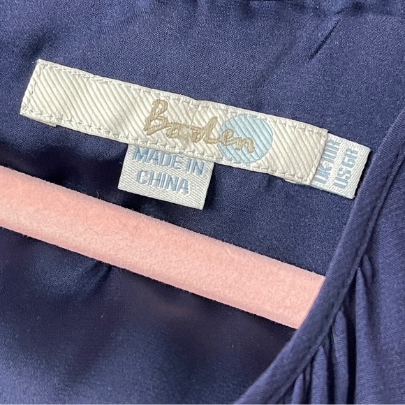 BODEN Selina Dress Fit & Flare Navy Blue White Pleated Front Panel, Size 6 - Picture 6 of 9